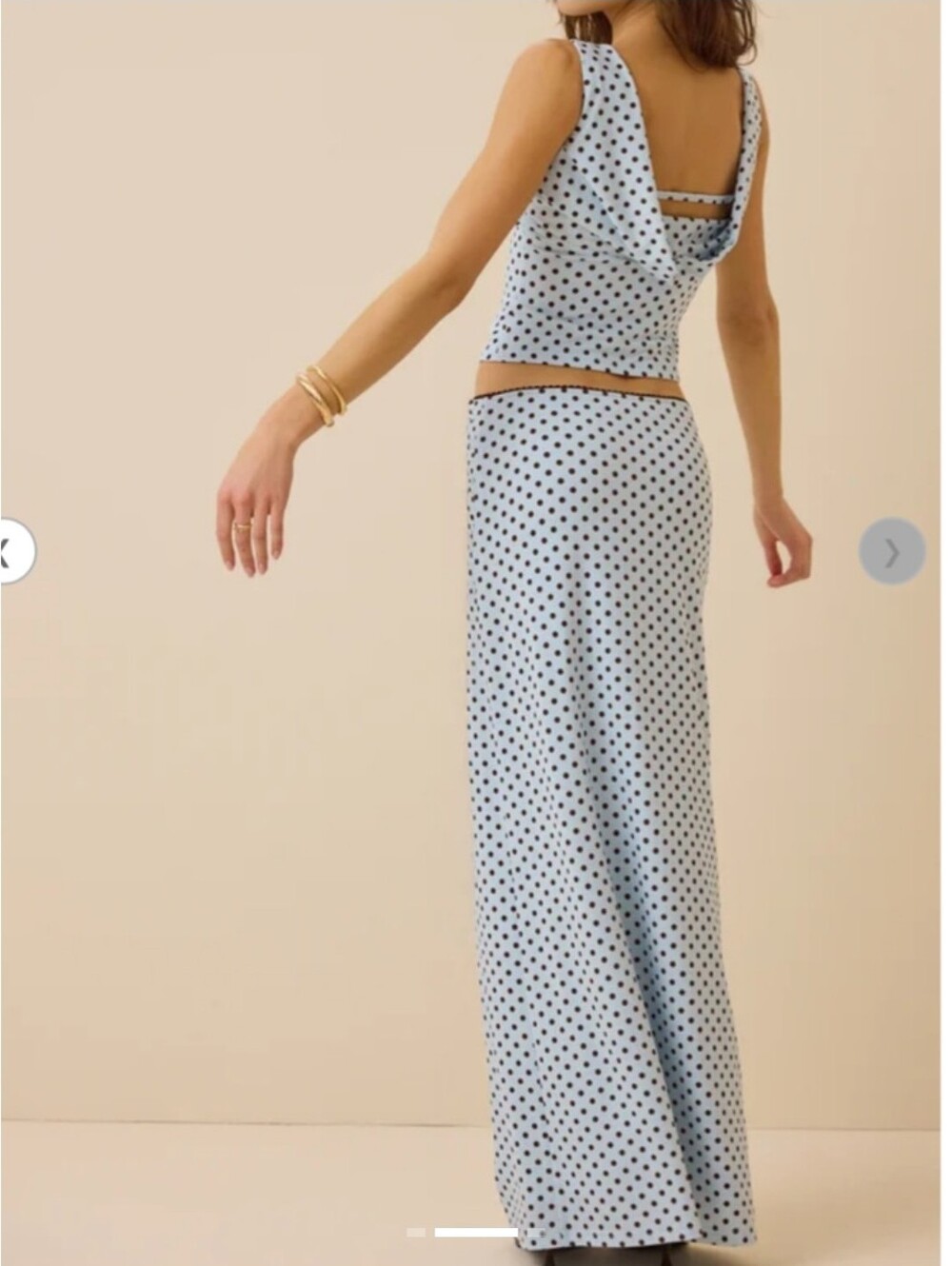 Altard State Polka Dot Skirt Set • Size XL Blue & Brown Maxi NWT - Picture 5 of 15